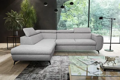 Immagine prodotto di Divano angolare "Mona" Divano angolare funzione letto grigio Recamiere sinistra