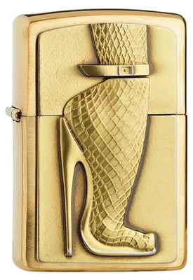 Immagine prodotto di Accendino Zippo Golden High Heels a benzina antivento Brushed Brass in metallo