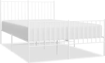 Obrázek produktu pro vidaXL Postel s čelem a nohou kovová bílá 120x190 cm