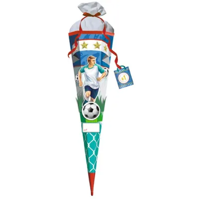 Produktbild von ROTH 3D-Schultüten-Bastelset "Stürmer Sam" 6-eckig 800 mm