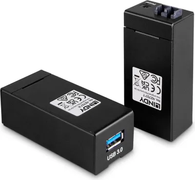 Produktbild von Lindy 42707, AV-Sender & -Empfänger, 200 m, Kabelgebunden, Schwarz