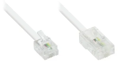 Produktbild von DSL Modem Kabel RJ11 zu RJ45, Flachkabel, 6m, weiß