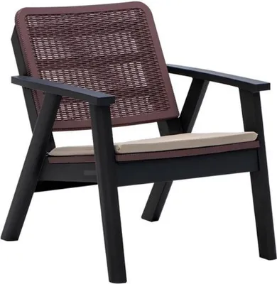 Produktbild von Brauner Gartenstuhl Gartensessel Designer Terrassen Sitzmöbel