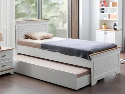 Productafbeelding van Tweepersoonsbed met lade, meubels, hout, bed, kinderbed, tienerbed