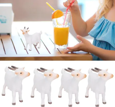 Produktbild von 4-teiliges Ziegenfiguren-Set, Bauernhoftiere, simuliertes Modell, Spielzeug, Geburtstagsgeschenk, Dekoration für Kinder