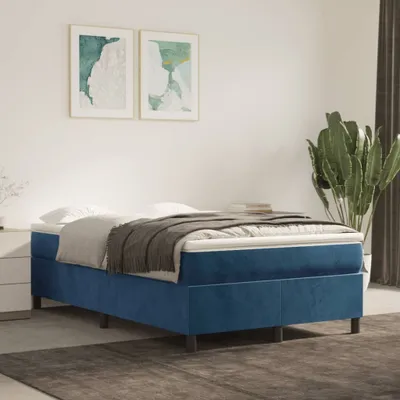 Produktbild von The Living Store Boxspringbett Dunkelblau 120x200 cm Samt