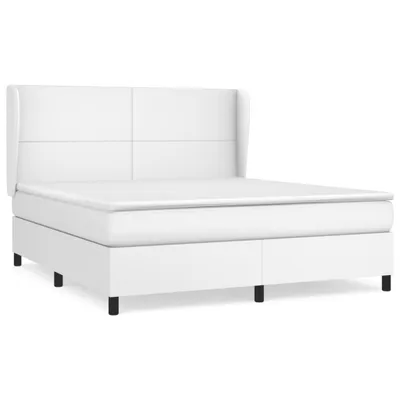 Produktbild von vidaXL Boxspringbett mit Matratze Weiß 160x200 cm Kunstleder