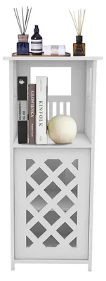 Produktbild von Aufbewahrungsschrank für Toilette, Badezimmerschrank, verstellbares Regal, 24 x 22 x 56 cm, Weiß