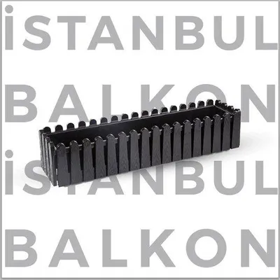 Produktbild von Bloembak Istanbul schwarz 14L für Fensterbank Balkon 80x20 cm mit Wasserdrainage rechteckig Kräuterpflanzenbak