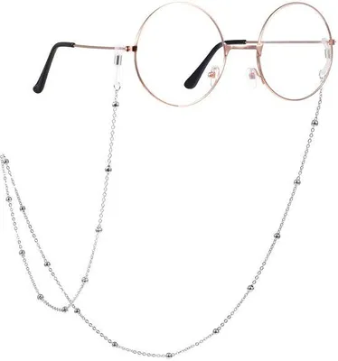 Produktbild von Unyqoos® Brillenkette 70 cm – leichte Damenbrillen-Kette mit Perlen & Metall-Akzenten, Kunststoff/Metall, für Sonnen-, Lese- & Sportbrillen