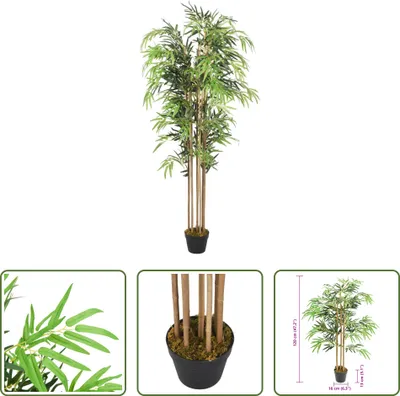 Obrázek produktu pro The Living Store Bambusový strom umělý 730 listů 120 cm zelený