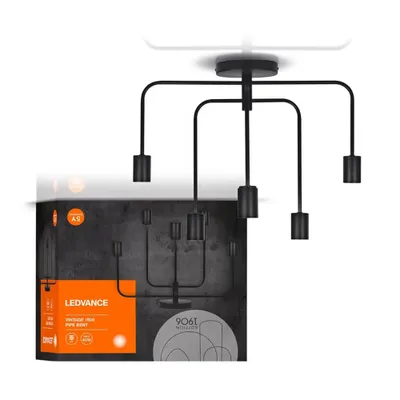 Zdjęcie produktu dla Lampa sufitowa Ledvance Vintage 1906 Pipe Bent Black max. 6 x 40W E27 bez żarówki