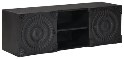 Zdjęcie produktu dla Szafka pod telewizor z półką z drzwiami Czarny 105 x 30 x 35 cm