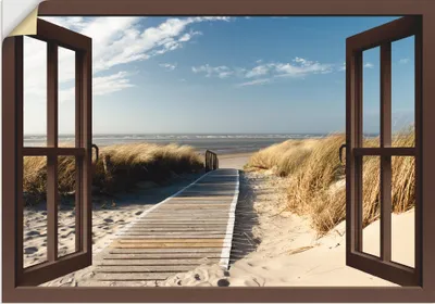 Produktbild von ARTland Wandbild, selbstklebend Nordseestrand auf Langeoog, braun Größe: 70x50 cm