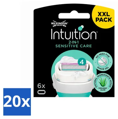 Produktbild von 20 x Wilkinson Intuition Sensitive Care Ersatzklingen für empfindliche Haut - Vorteilspackung - 20 Stücke