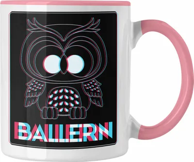 Produktbild von Trendation - Eulen Rave Ballern Tasse (Rosa)