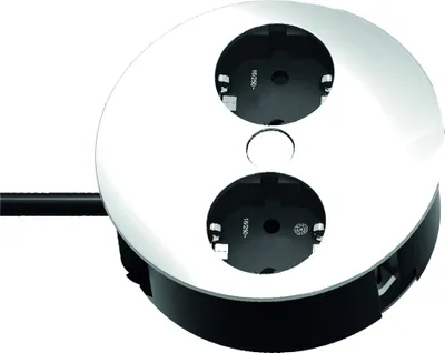 Zdjęcie produktu dla Bachmann TWIST 2S, 2 m, Chrom, 2 x gniazdo sieciowe, Czarny, 105 x 105 x 40 mm