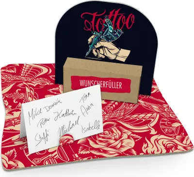 Produktbild von itenga Geldgeschenkverpackung Tattoo (Motiv 112) Bodenplatte und Karte