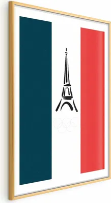 Produktbild von Posterpapier Poster - Graphic Eiffel Tower Against the French Flag 29.7x42 cm Abstrakt n-C-10043-ao-a