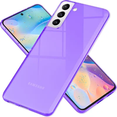 Produktbild von NALIA Klare Neon Silikonhülle für Samsung Galaxy S21 FE, Durchsichtig Bunt Leuchtend Anti-Gelb Vergilbungsfrei, Robuste Handyhülle Schutzhülle Lila