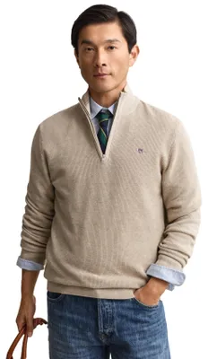 Produktbild von Gant Pullover mit halbem Reißverschluss beige