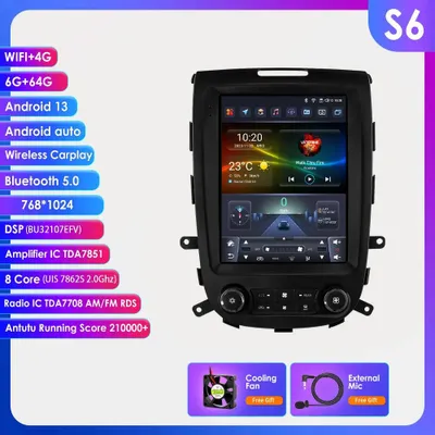Zdjęcie produktu dla Radio samochodowe - Odtwarzacz multimedialny - System nawigacji - Radio GPS - Stereo 2-DIN - Ekran dotykowy 9,7" - Android 13
