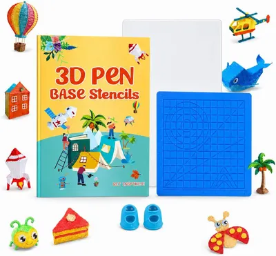 Productafbeelding van 3D-pensjablonenset, 3D Pen Base Stencils tekenboek met 65 sjablonen, transparante tekenplaat, siliconen mat onderlegger 17