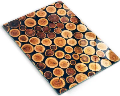 Produktbild von Glasschneideplatte - Herdabdeckplatte - 40x52 cm - Schneidebrett - Spritzschutz - Holzstümpfe
