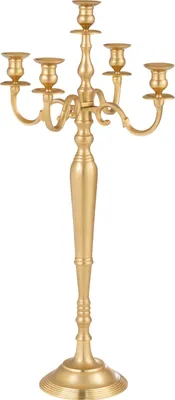 Produktbild von J-Line Kerzenständer 5 Arme Aluminium Matt Gold Large