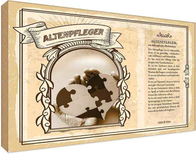 Produktbild von vianmo Holzschild 20x30 cm Altenpfleger Beruf Arbeit