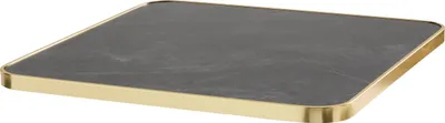 Produktbild von Schwarze quadratische Tischplatte mit Goldrand 60 cm - Oviala Montmartre