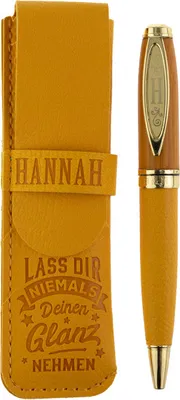 Produktbild von History & Heraldry Bamboo Persönlicher und individueller Kuli Kugelschreiber Stift mit Namen und Spruch Personalisiertes Etui Monogramm-Design persönliches Geschenk (Kuli Hannah )