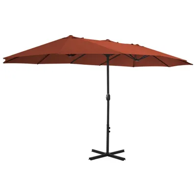 Produktbild von vidaXL Sonnenschirm mit Aluminium-Mast 460x270 cm Terrakotta