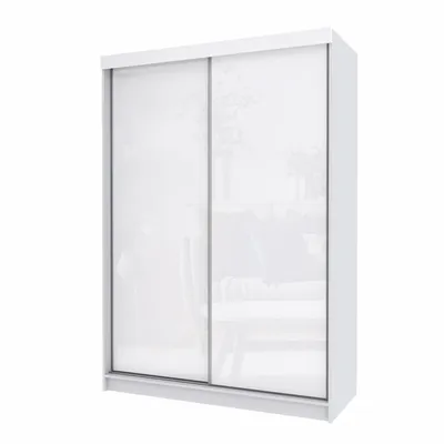 Produktbild von Marlux Meble Zweitüriger Kleiderschrank PARIS 150 cm breit mit Schwebe & Schiebetüren Garderobenschrank Dielenschrank Systemschrank Hochglanz