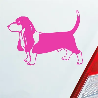 Produktbild von Auto Aufkleber Beagle Hund Dog Animal Tier Car 12x7,5 cm Pink Sticker Heckscheibenaufkleber