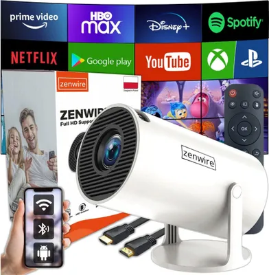 Immagine prodotto di Mini proiettore portatile - Android 13 - WLAN - Proiettore ruotabile - Full HD 4K - Bluetooth - Autokeystone 4d