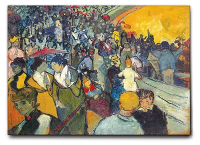 Immagine prodotto di Vincent Van Gogh - Spettatori nell'arena ad Arles - 70L x 50l cm - Quadro Tela Canvas Telaio Standard
