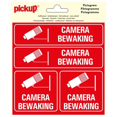 Zdjęcie produktu dla Piktogram 15x15cm 4 na 1 bezpieczeństwo kamery - Pickup