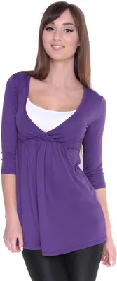 Produktbild von Longshirt weit geschnitten + MAMA Umstandsmode ; Violett M/L 38/40