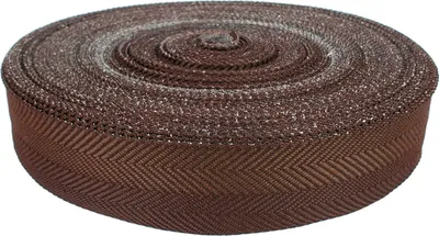 Produktbild von Teppicheinfassband 40mm Breite x Laufmeter - Braun – Kaffee – Abschlussband - Einfassband - Klebeband zum Aufbügeln - Klebe Saumband - Fischgrätmuster Zweifarbig - Teppich