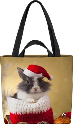 Produktbild von VOID Nikolaus Hase Weihnachten Tasche 33x33x14cm,15l Einkaufs-Beutel Shopper Einkaufs-Tasche Bag