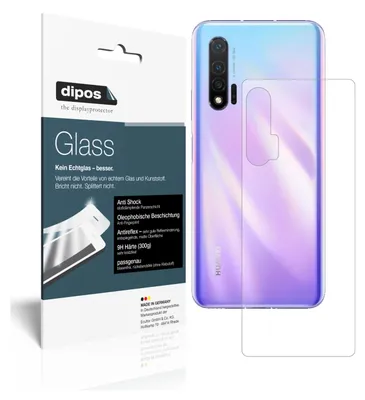 Produktbild von 2x Schutzfolie für Huawei nova 6 5G Rückseite matt - Anti-Shock 9H Folie dipos Glass Kunststoffglas