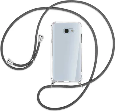 Produktbild von Handykette Backcover-Schutzhülle mit Band (Metall silberfarben) für Samsung Galaxy A5 2017 - dunkelgrau