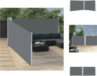 Produktbild von vidaXL Ausziehbare Seitenmarkise Anthrazit 100 x 1000 cm -  Sonnenschirme & Sonnenschutze