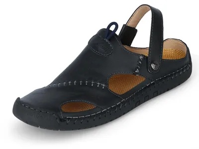 Produktbild von Herren Casual Ledersandalen - Geschlossene Zehen-Slipper für Sommer und Wandern
