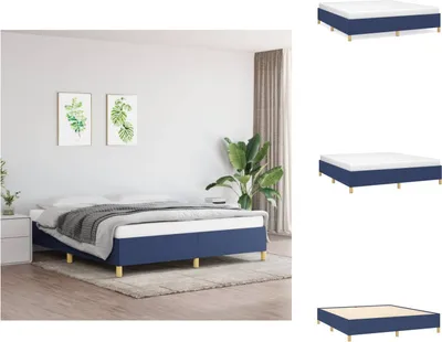 Produktbild von vidaXL Boxspringbett Blau 180x200 cm Stoff - Betten & Bettgestelle