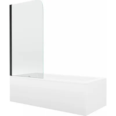 Obrázok produktu pre Mexen Cubik obdĺžniková vaňa 150 x 70 cm s obkladom a 1-krídlovou sprchovou zástenou 70 cm, transparentnéné, čierna