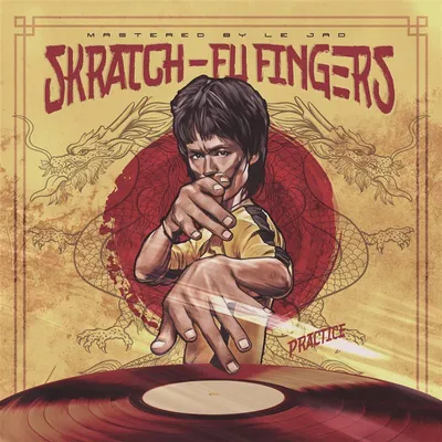 Productafbeelding van Skratch Fu-fingers Oefenplaat, zwart vinyl