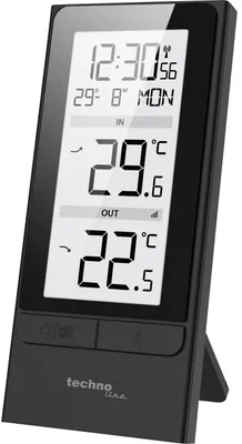 Thermometer mit Außensender, DCF77, Innen/Außen, LCD, 60 m