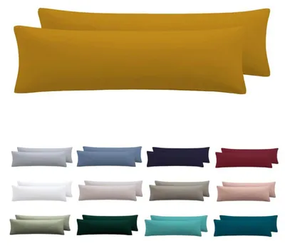 Immagine prodotto di Cuscino per chi dorme su un lato, fodera 40 x 145 cm, giallo, set da 2, in microfibra